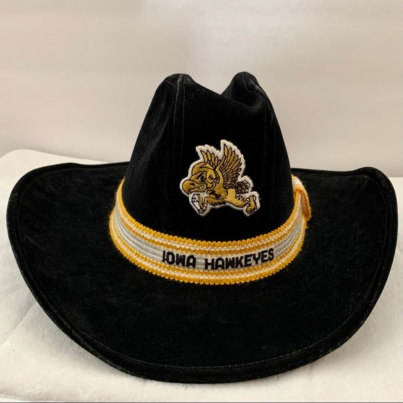 Vtg Iowa Hawkeyes Mens Cowboy Hat 